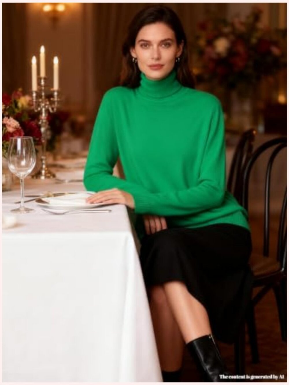 Women's Turtleneck Sweater Long Sleeve Knit Pullover Fall Winter - Picture 3 of 7